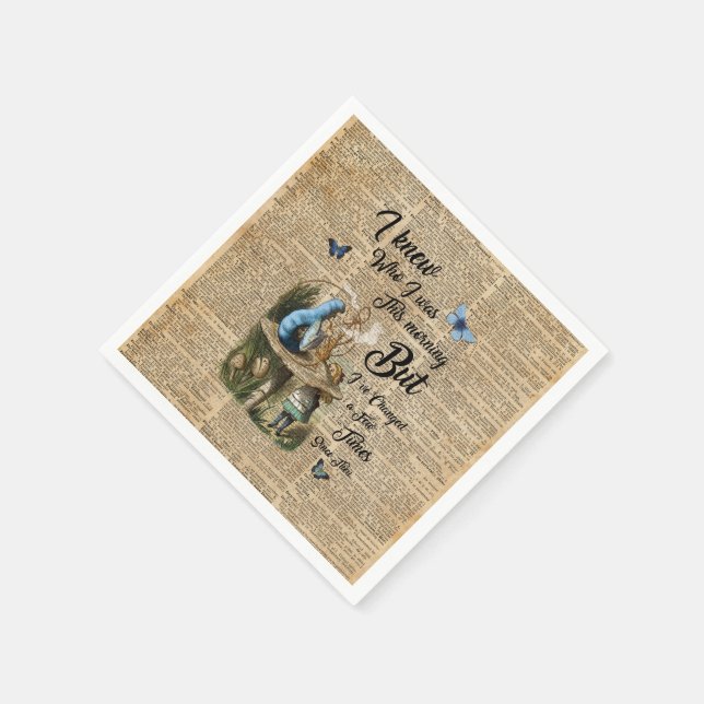 Serviette En Papier Alice au pays des merveilles Citation Dictionnaire (Coin)