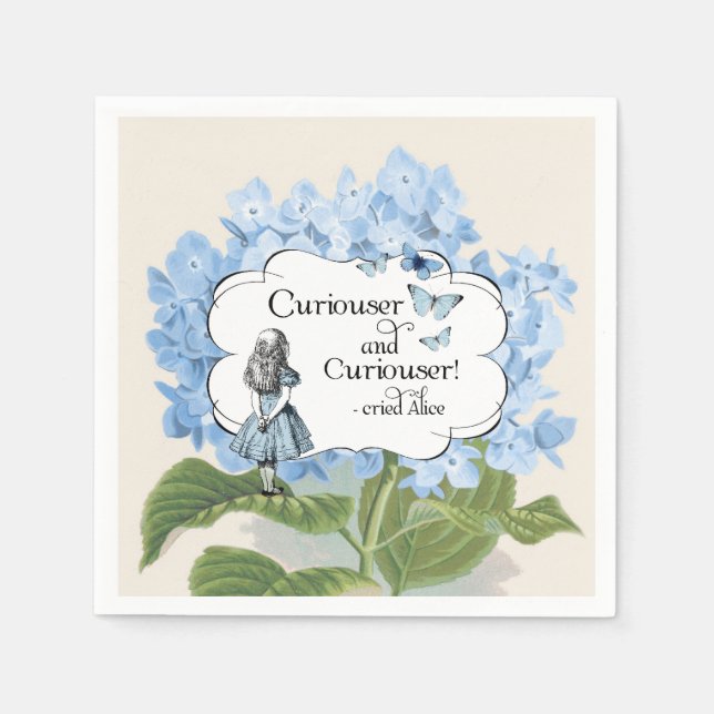Serviette En Papier Alice au pays des merveilles Curiouser Hydrangea N (Devant)