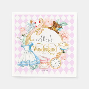 Serviette En Papier Alice au pays des merveilles, Fête du thé de Mad h