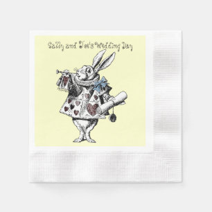 Serviette En Papier Alice au pays des merveilles Lapin blanc Mariage N
