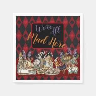 Serviette En Papier Alice au pays des merveilles Mad Cheshire Chat