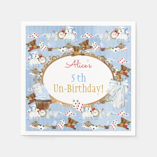 Serviette En Papier Alice au pays des merveilles Thème (Devant)