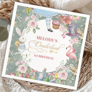 Serviette En Papier Alice au pays des merveilles Vintage 1er anniversa