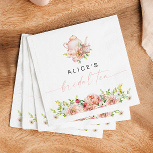 Serviette En Papier ALICE Blush Floral Bridal Tea Party Brunch Douche
