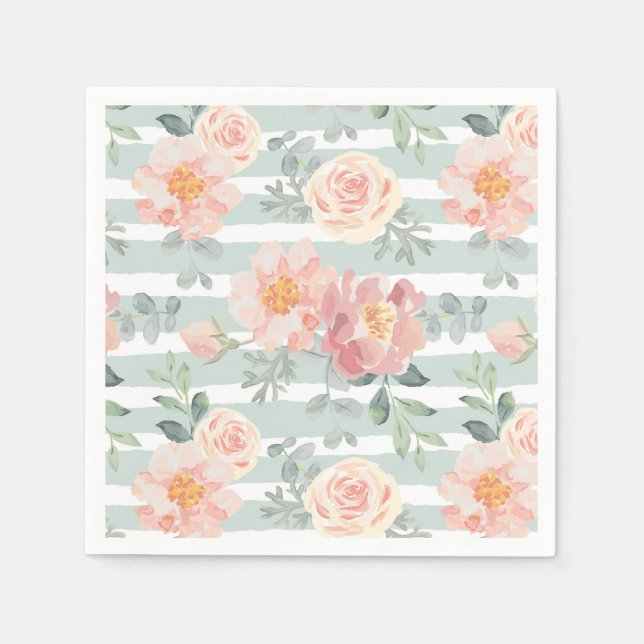 Serviette En Papier Alicia Rose Motif de bande (Devant)