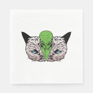 Serviette En Papier Alien Cat Kitten Extraterrestres Conspiration