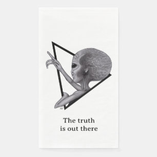 Serviette En Papier Alien gris, la vérité est là