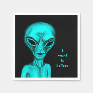 Serviette En Papier Alien, je veux croire