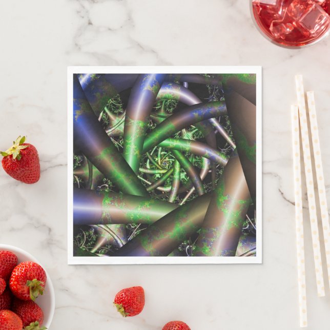 Serviette En Papier Alien | Multicolor Fractal Art (En situation)