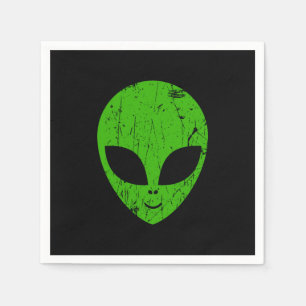 Serviette En Papier alien vert tête pour science-fiction extraterrestr