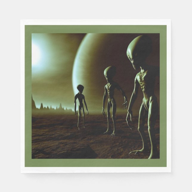 Serviette En Papier ALIENS gris SF 1 (Devant)