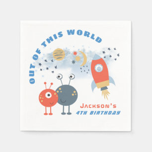 Serviette En Papier Aliens vaisseau spatial Moon Stars Boy 4e fête d'a