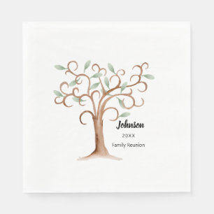 Serviette En Papier Aliments Family Tree Napkin Reunion Party