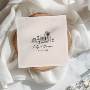 Serviette En Papier Aliments Mariages tirés à la main