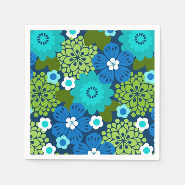 Serviette En Papier Allana Garden Hawaiian Graphical Floral - Cool (Devant)