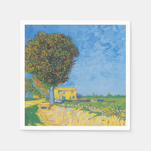 Serviette En Papier Allée ensoleillée vibrante & Maison jaune de Van G