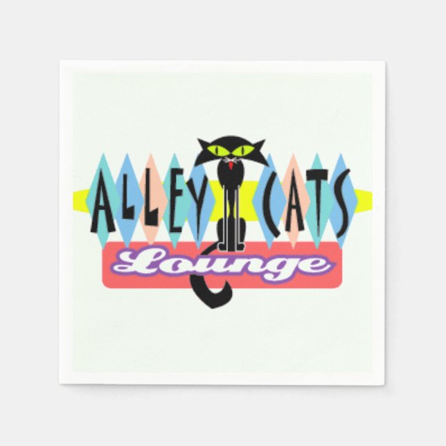 Serviette En Papier "Alley Cat Lounge" (Devant)
