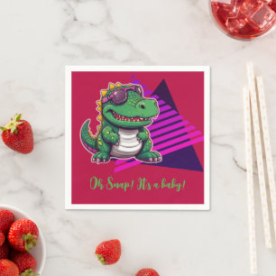 Serviette En Papier Alligator Cool Kawaii Retro Vibe Baby shower