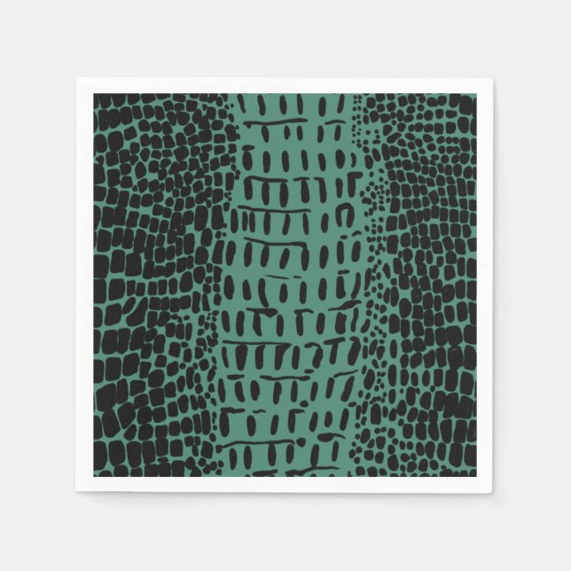 Serviette En Papier Alligator Imprimer Papier Cocktail Napkins (Devant)