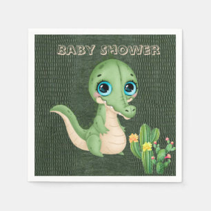 Serviette En Papier Alligator mignon et Baby shower de succulents