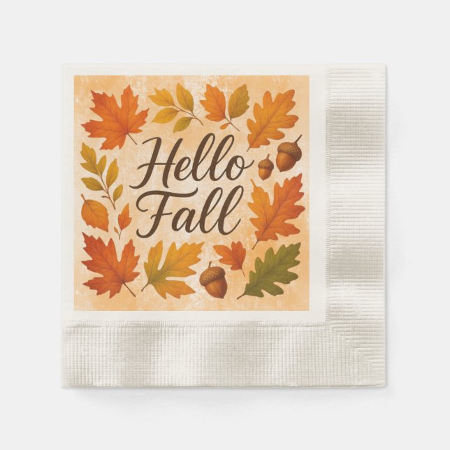 Serviette En Papier Allo Feuilles et glaces automnales (Devant)