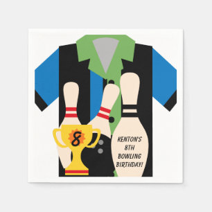Serviette En Papier Allons au bowling Custom Birthday Paper Napkins