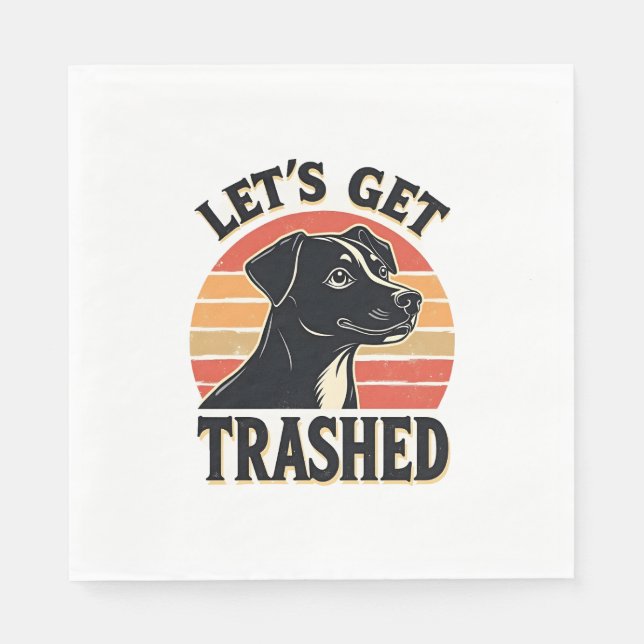 Serviette En Papier Allons Nous Défoncer Graphique De Chien Vintage Co (Devant)