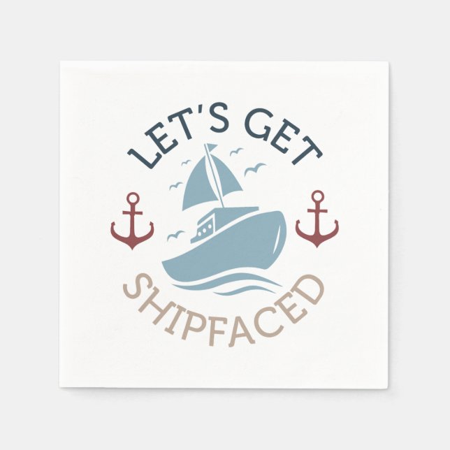 Serviette En Papier Allons Prendre une Cuite Maritime (Devant)