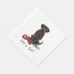 Serviette En Papier Allons-y ! Black Labrador Retriever - mignon chien