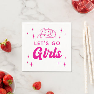 Serviette En Papier Allons-y les filles, enterrement de vie de jeune f