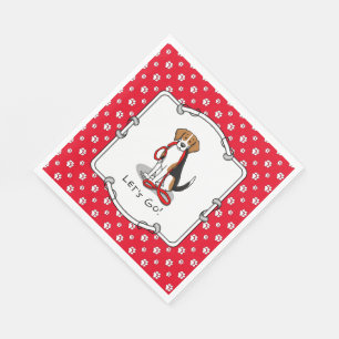 Serviette En Papier Allons-y ! (marche) Chien Beagle (tri couleur 3) M
