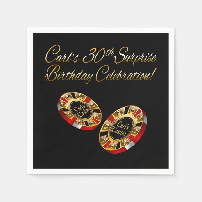 Serviette En Papier ALLYSON Casino Style Party ME DEMANDER 4 NOMS EN C (Devant)