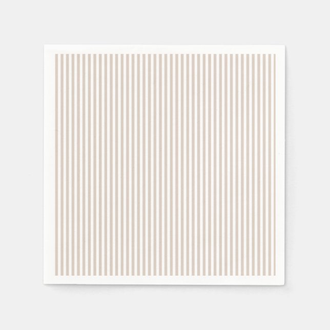 Serviette En Papier Almond & White Stripes (Devant)