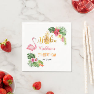 Serviette En Papier Aloha ! Anniversaire de l'ananas tropical