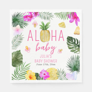 Serviette En Papier Aloha Baby Pineappy & Pacifiers Baby shower Luau