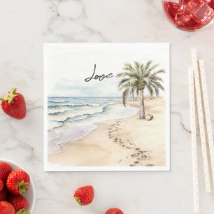 Serviette En Papier Aloha Beach Tropical Cocots Palm Tree