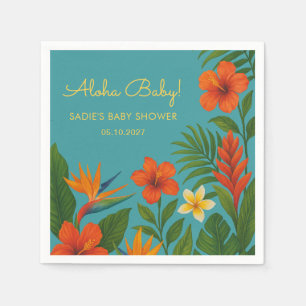 Serviette En Papier Aloha Bébé ! Baby Shower Chic Tropical