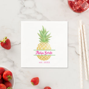 Serviette En Papier Aloha Bride Fête des mariées ananas