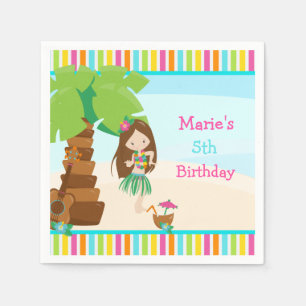 Serviette En Papier Aloha Brunette Fête des filles