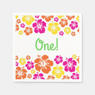 Serviette En Papier Aloha Cute Hawaiian 1er Anniversaire Thème de fête