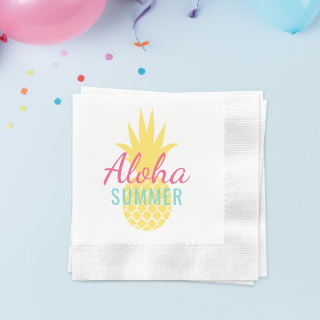 Serviette En Papier Aloha Été Aiguille Tropicale Jaune (Créateur téléchargé)