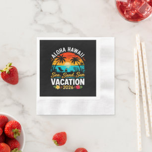 Serviette En Papier Aloha Hawaii Mer Sable Soleil 2026