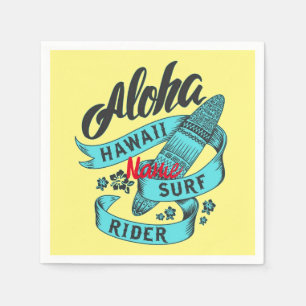 Serviette En Papier Aloha Hawaii Surf Rider Thunder_Cove
