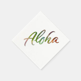 Serviette En Papier Aloha - Lettres tropicales - Hawaii Hawai'i Nature