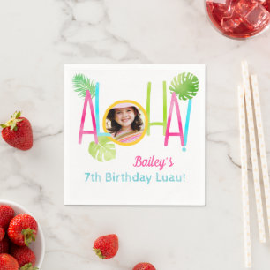 Serviette En Papier Aloha Luau Anniversaire Photo tropicale
