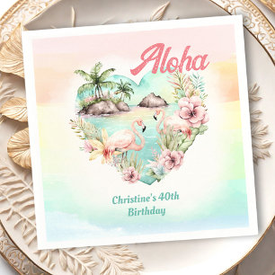 Serviette En Papier Aloha Luau Eté 40e Anniversaire Plage Tropical