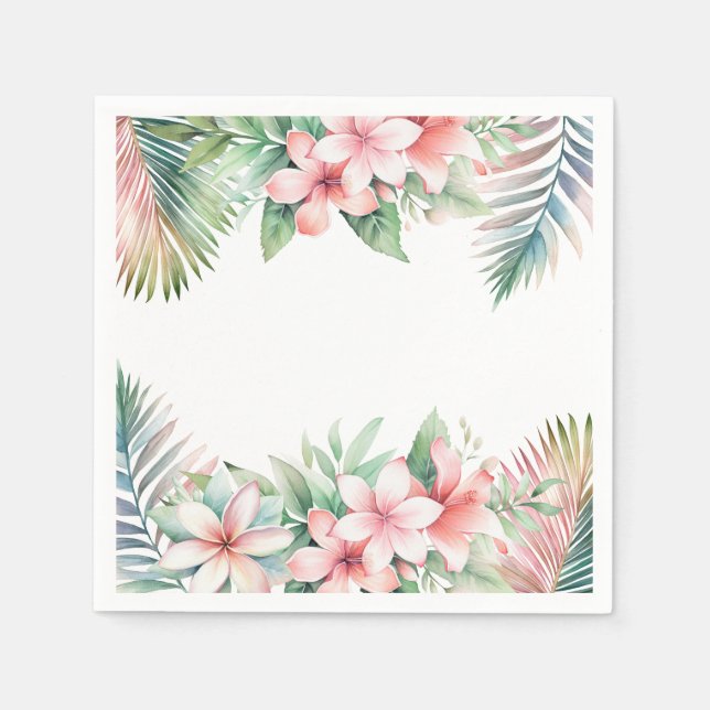 Serviette En Papier Aloha Luau Tropical Adulte Anniversaire (Devant)