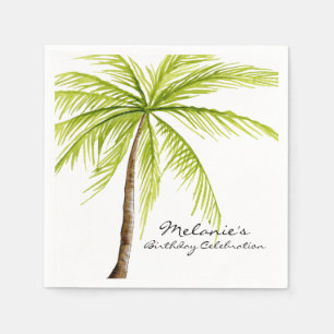 Serviette En Papier Aloha Palm Tree Island Beach Anniversaire tropical