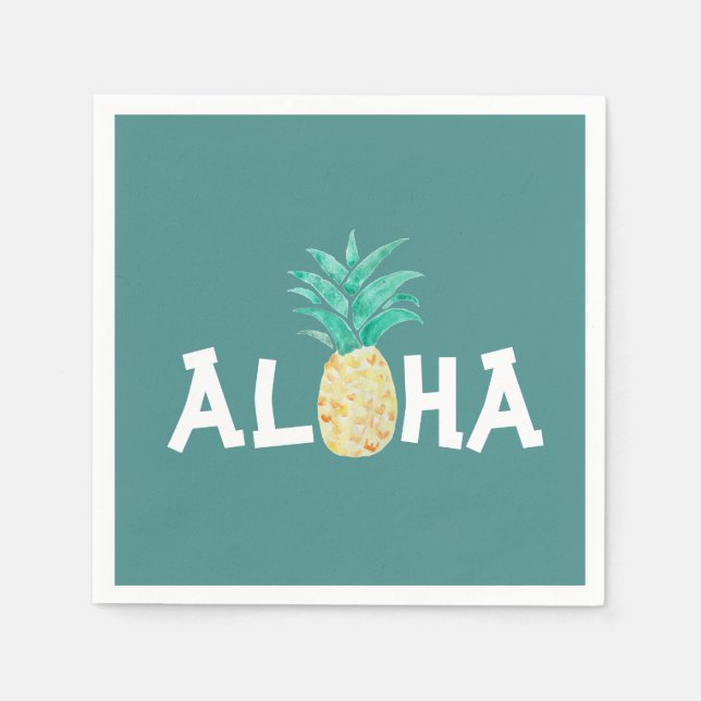 Serviette En Papier Aloha Pineapple Tropical Party Papier Napkin (Devant)