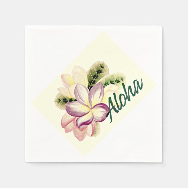 Serviette En Papier Aloha Plumeria (Devant)